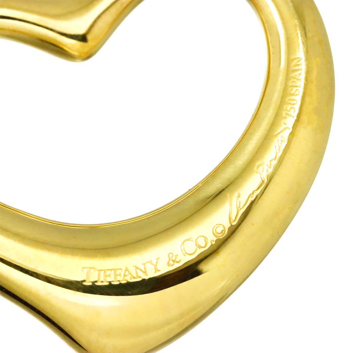 Open Heart Diamond Necklace 18K Yellow Gold 750