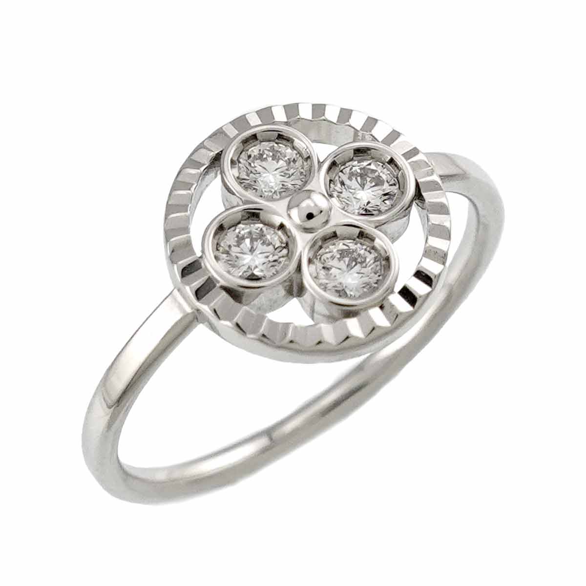 Sun Blossom Diamond Ring 18K WG 750 size49 4.75-5(US)