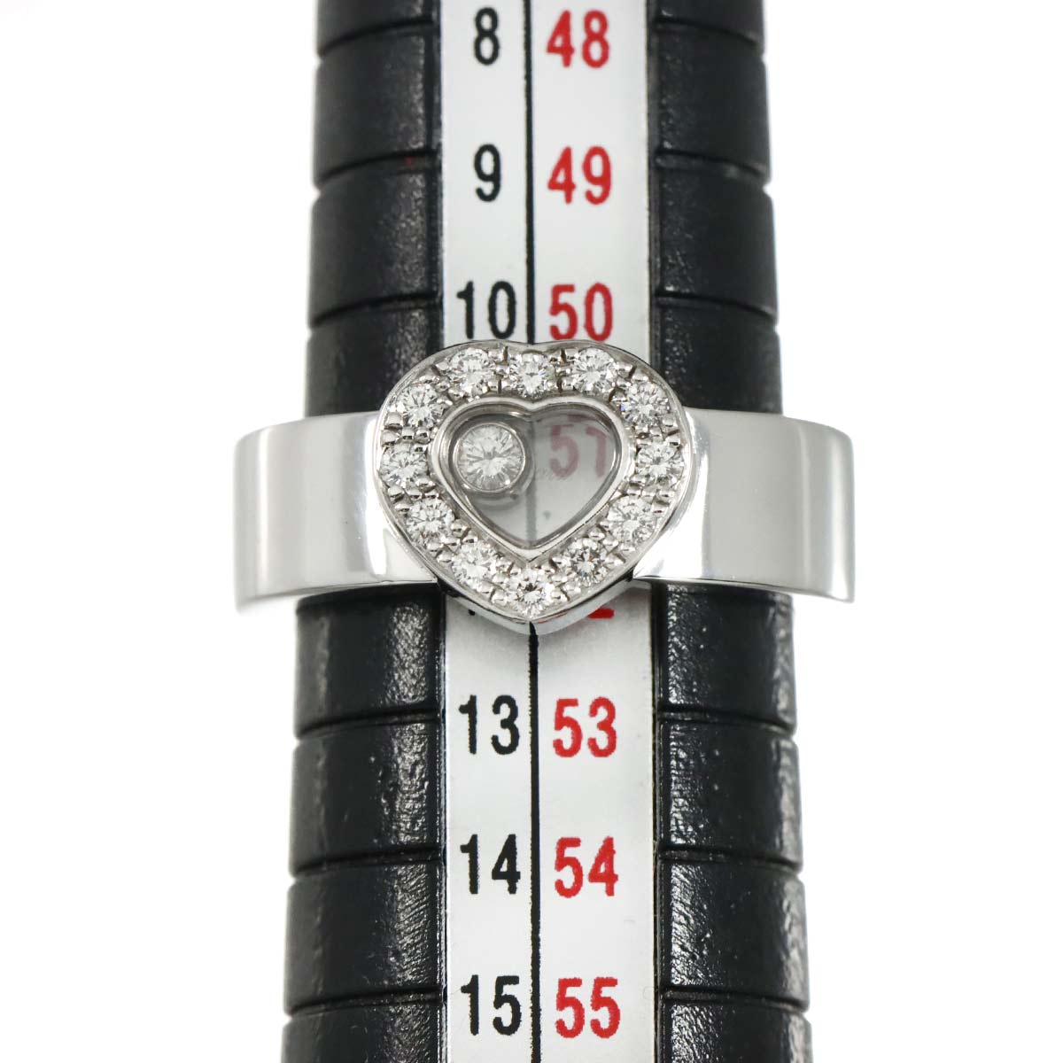 Happy Diamond Heart Ring 18K White Gold 750 Size5.5-5.75(US)