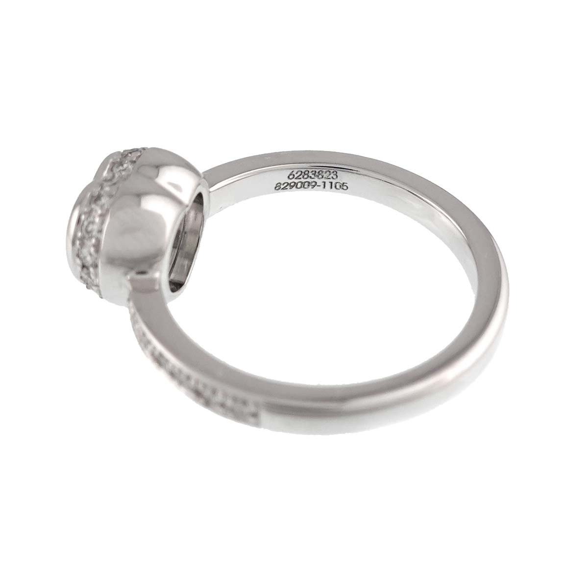 Happy Diamond Heart Ring 18K White Gold 750 Size4-4.5(US)