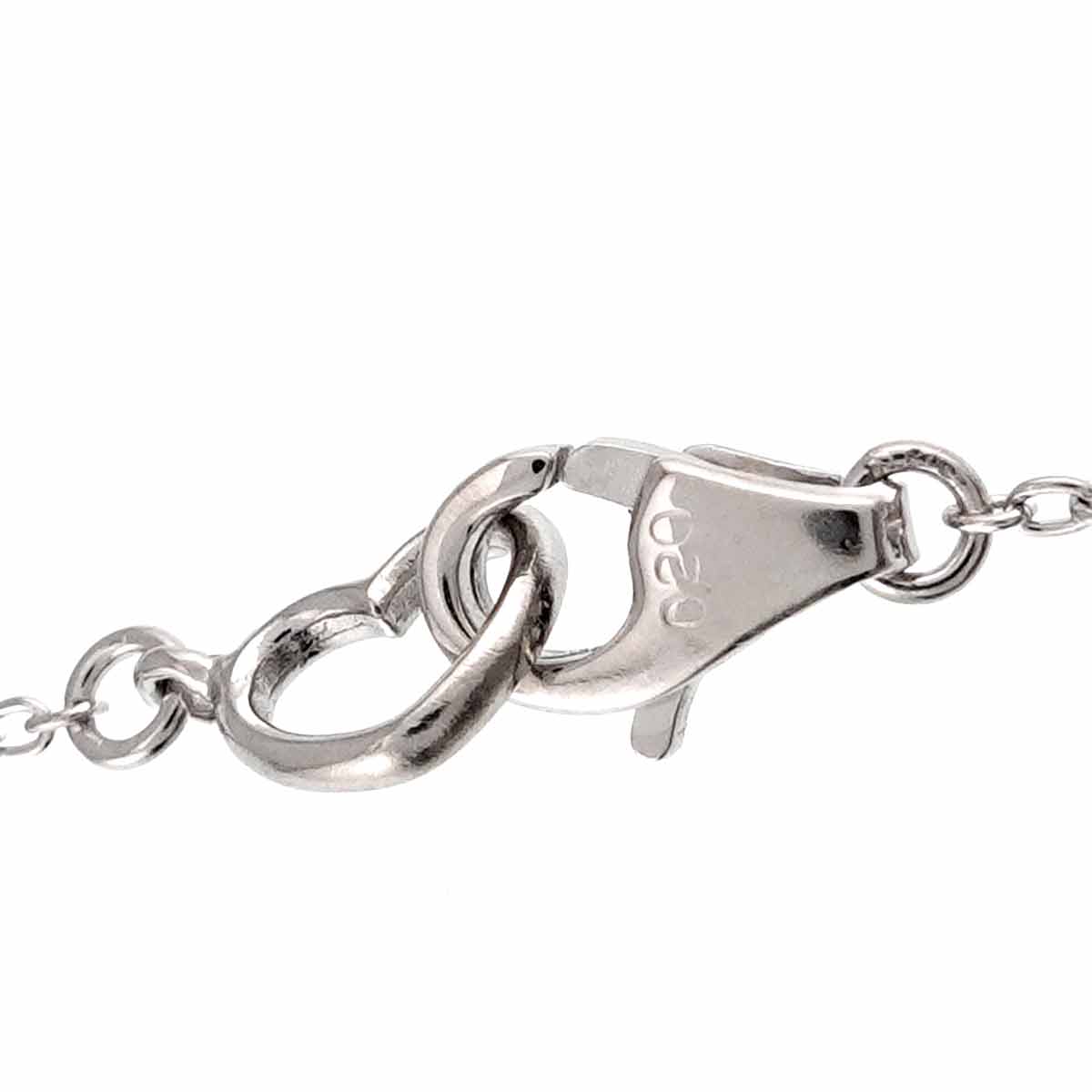 Heart Motif Diamond 0.20ct Necklace 18K White Gold 750