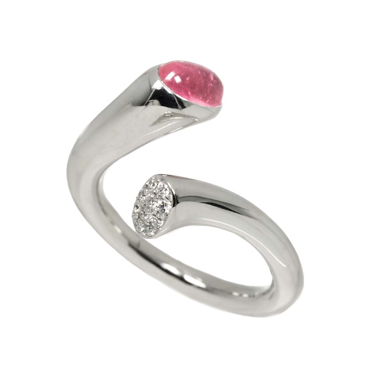 Tourmaline 1.263ct Diamond Ring 18K WG size6.25-6.5(US)