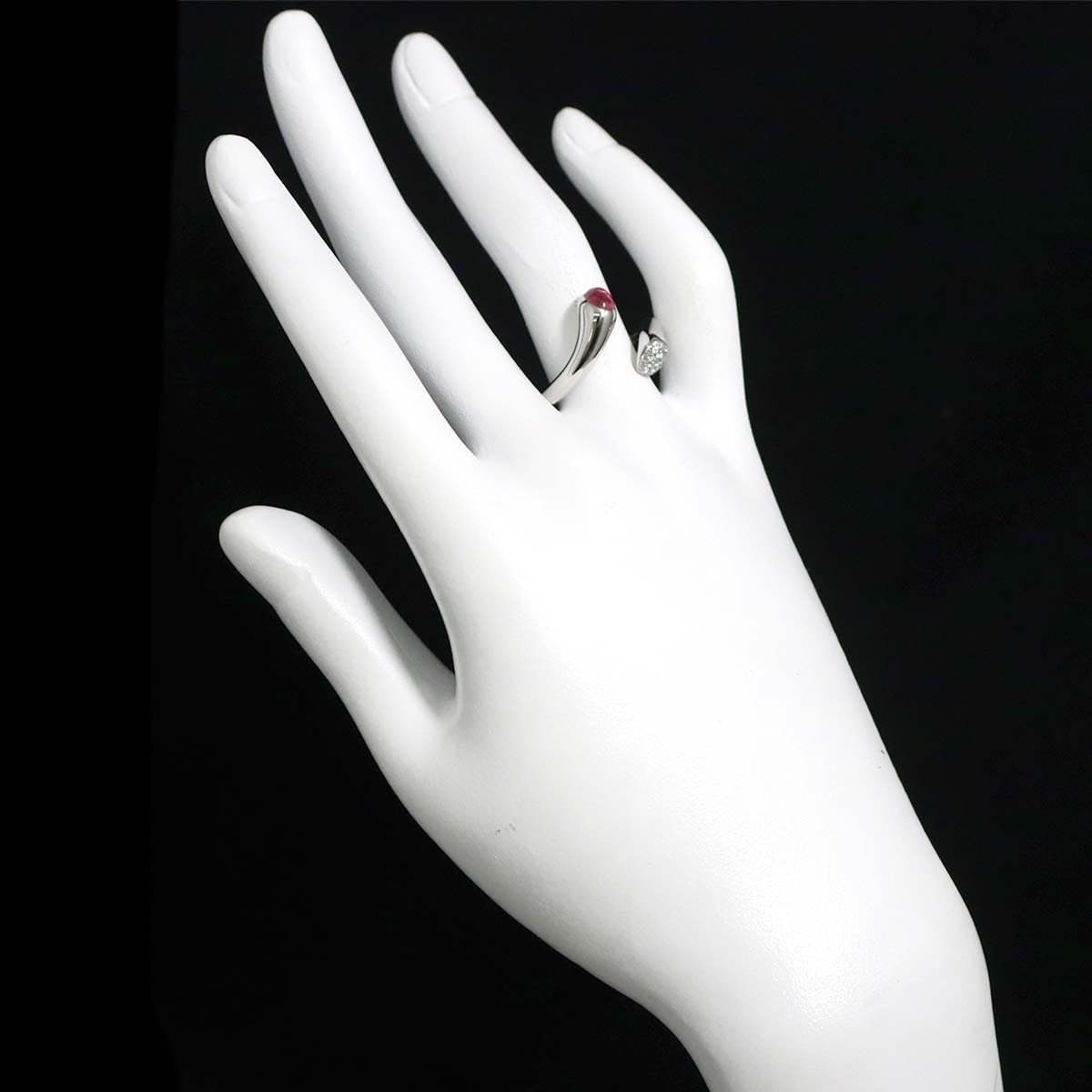 Tourmaline 1.263ct Diamond Ring 18K WG size6.25-6.5(US)