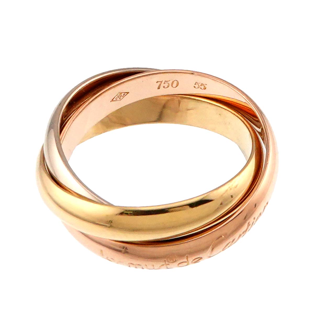Trinity MM Ring 18K YG WG PG 750 Size55 6.75-7.25(US)