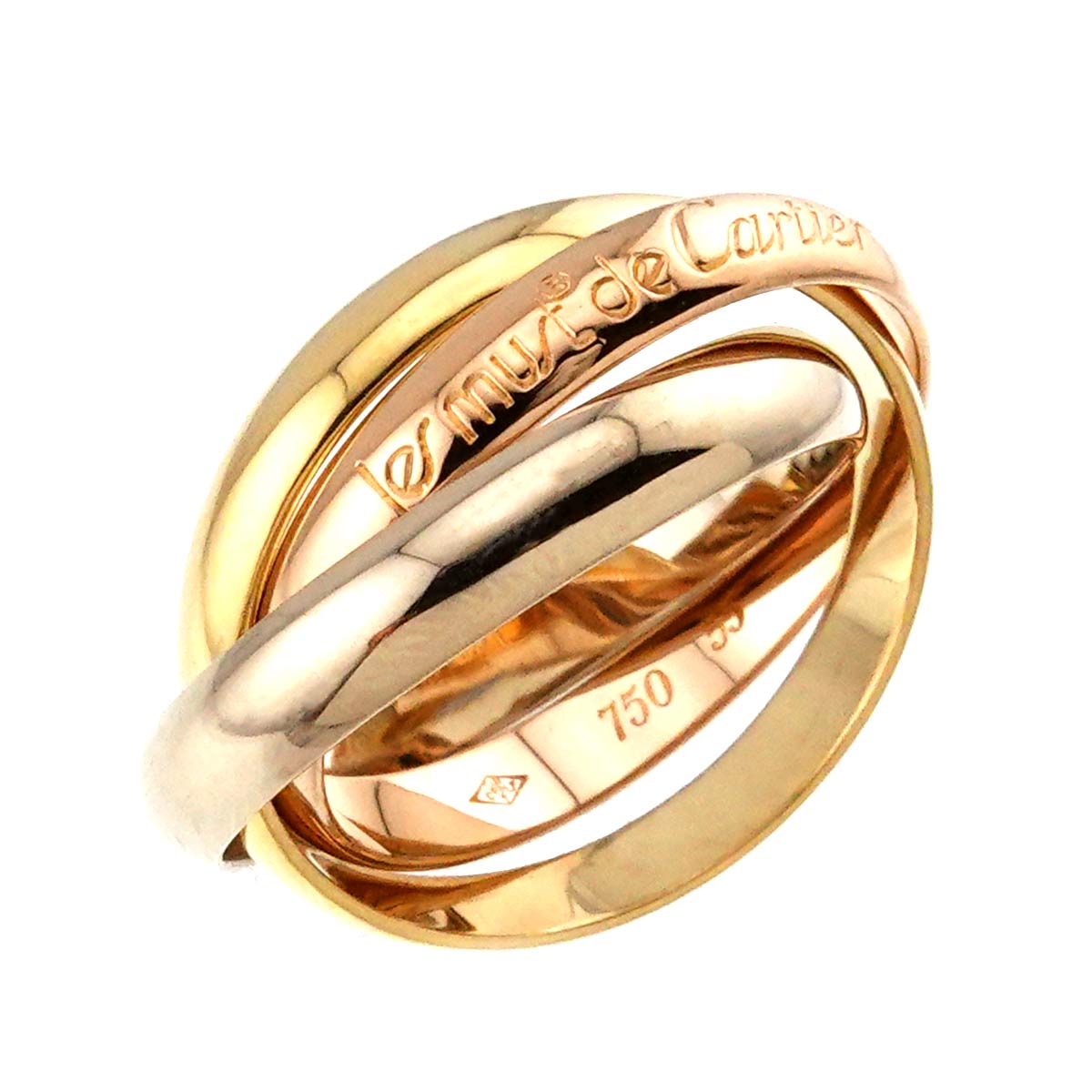 Trinity MM Ring 18K YG WG PG 750 Size55 6.75-7.25(US)