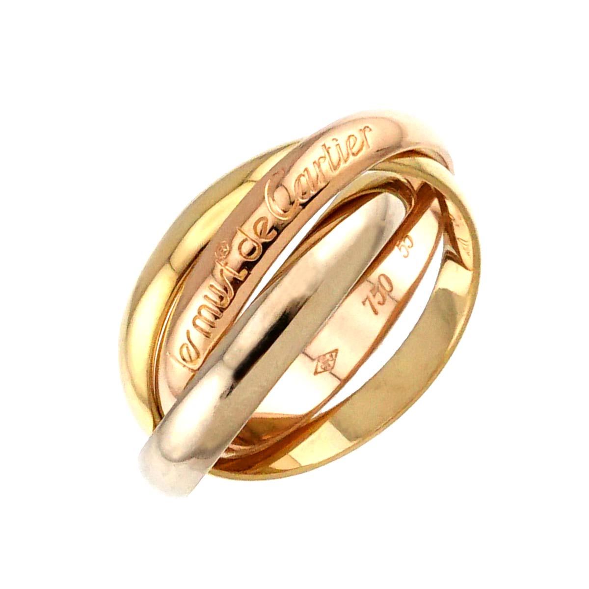 Trinity MM Ring 18K YG WG PG 750 Size55 6.75-7.25(US)