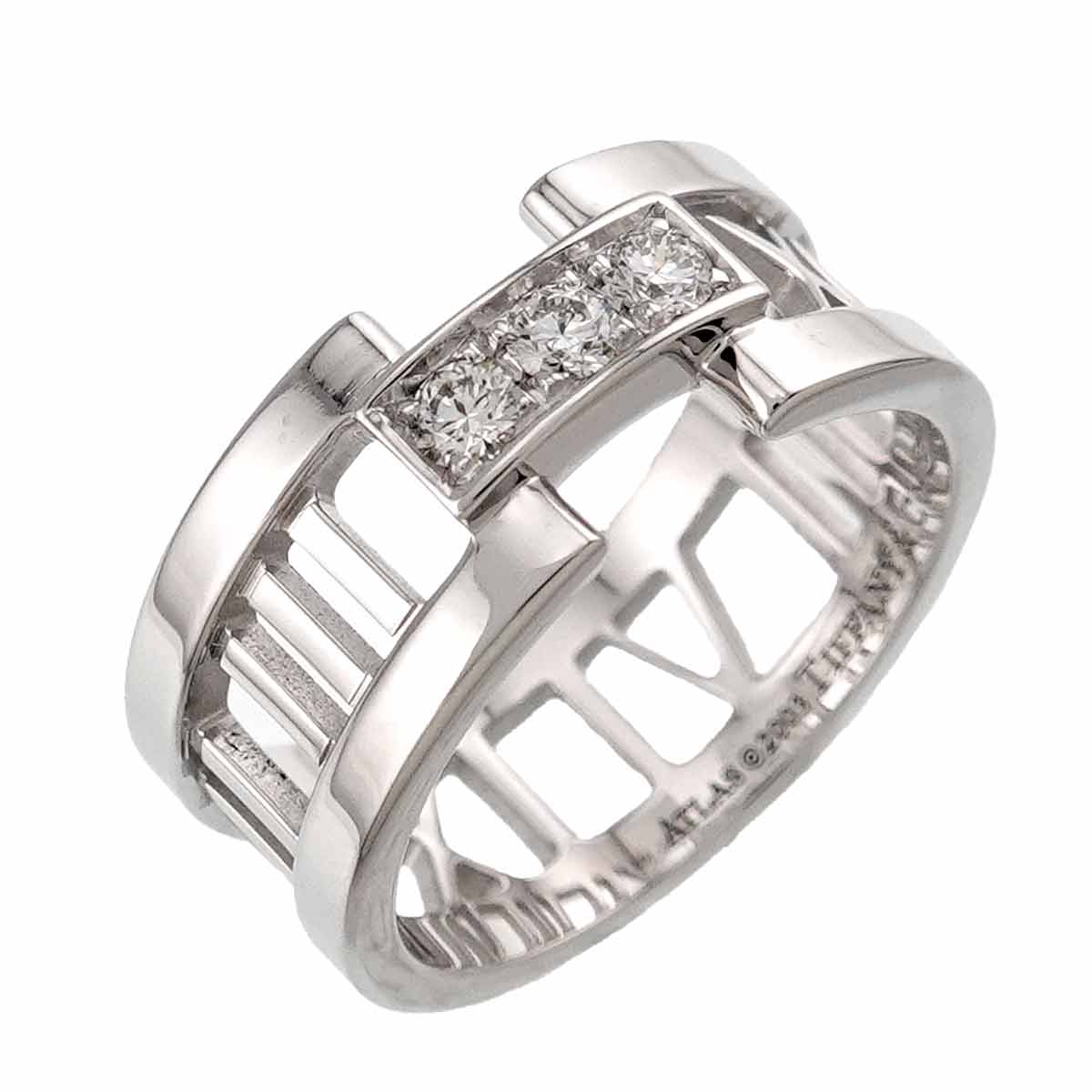 Atlas Diamond Ring 18K White Gold 750 size6.25-6.5(US)