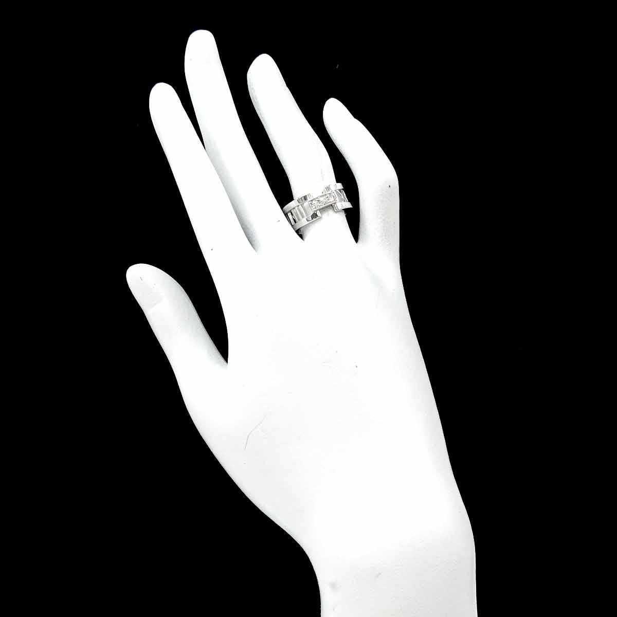 Atlas Diamond Ring 18K White Gold 750 size6.25-6.5(US)