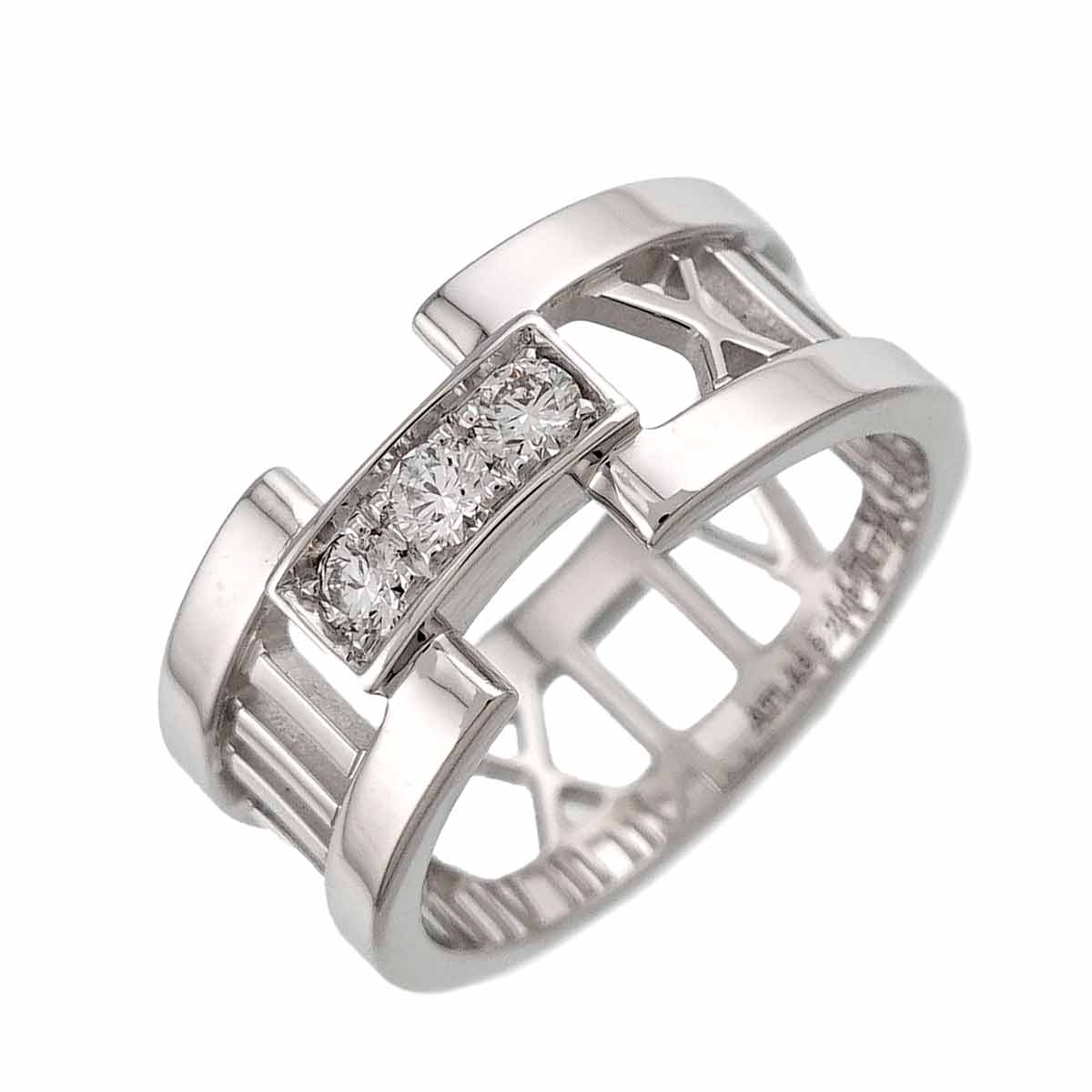 Atlas Diamond Ring 18K White Gold 750 size6.25-6.5(US)