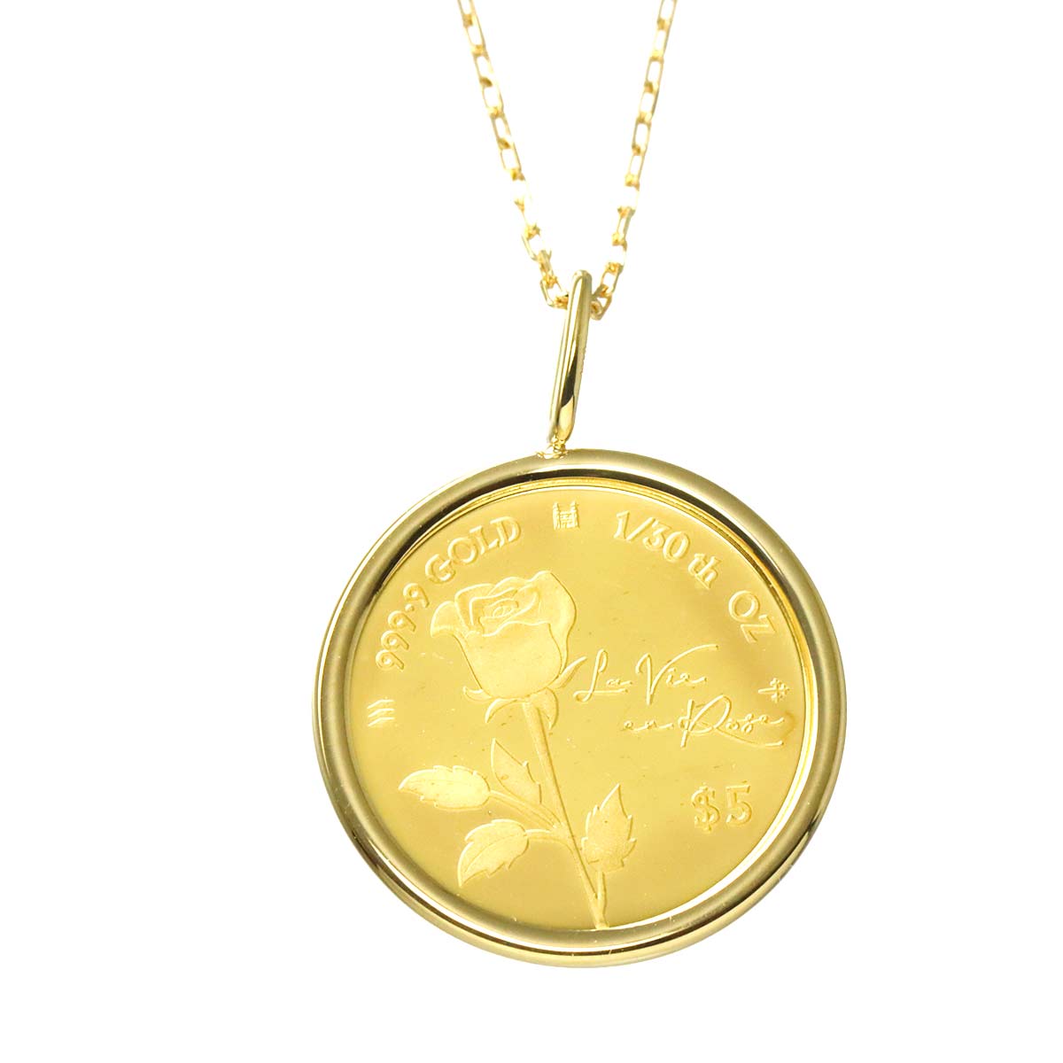 Necklace 24k 18K YG Yellow Gold 999.9 750