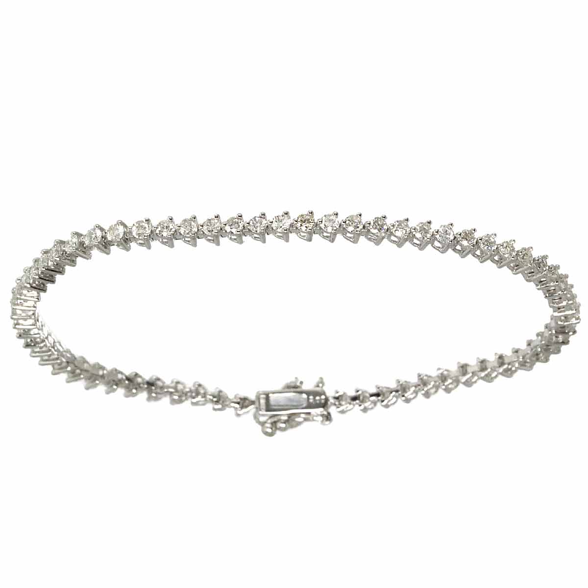 Diamond 2.00ct Bracelet 18K K18 WG White Gold 750