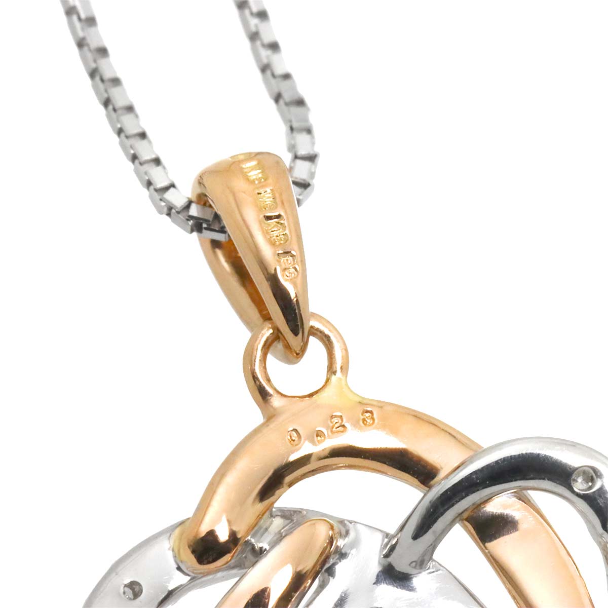 Diamond 0.23ct Necklace 18K K18 WG PG White Gold 750