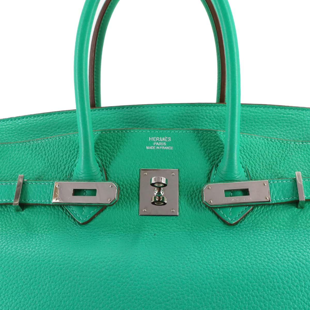 Birkin 35 Taurillon Clemence Menthe Hand Bag Purse Green