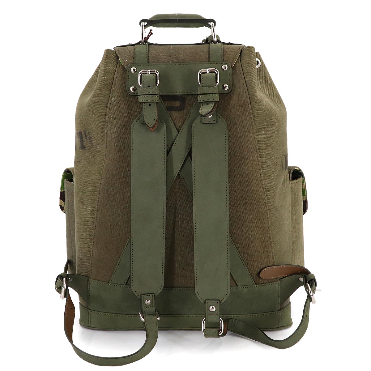 A BATHING APE Field Pack Backpack Cotton Khaki Shark