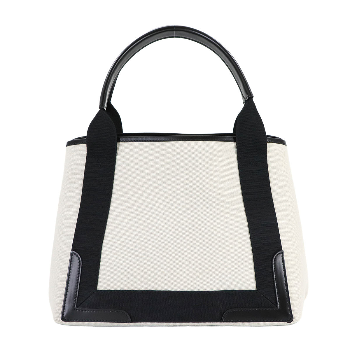 Navy Cabas Small Tote Bag Canvas Leather White Black 339933