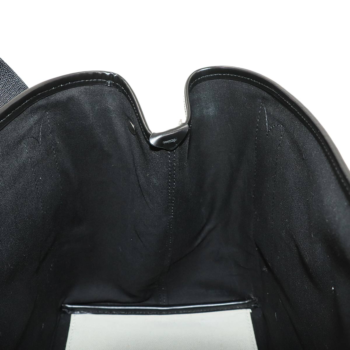 Navy Cabas Small Tote Bag Canvas Leather White Black 339933