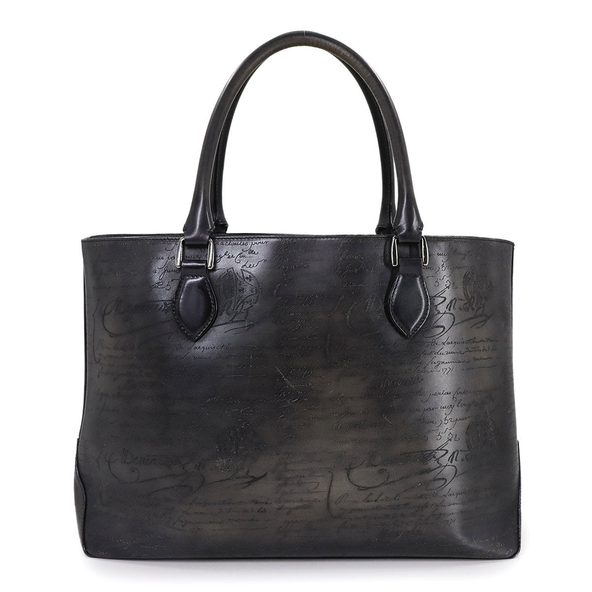 Calligraphy Toujours Tote Bag Venezia Leather Gray Purse