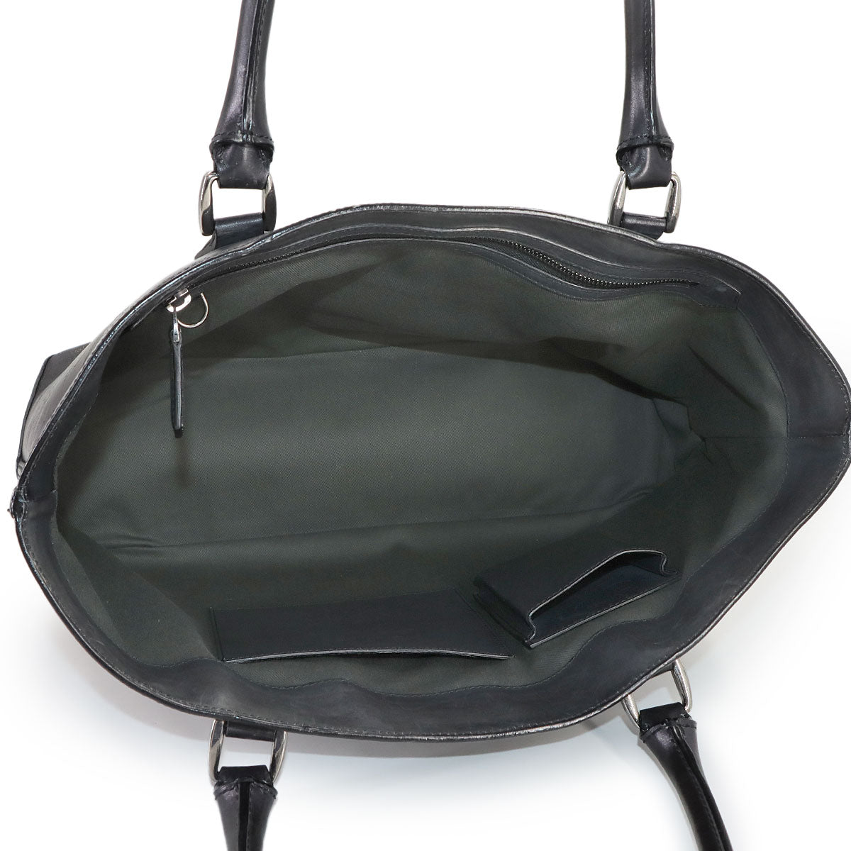 Calligraphy Toujours Tote Bag Venezia Leather Gray Purse