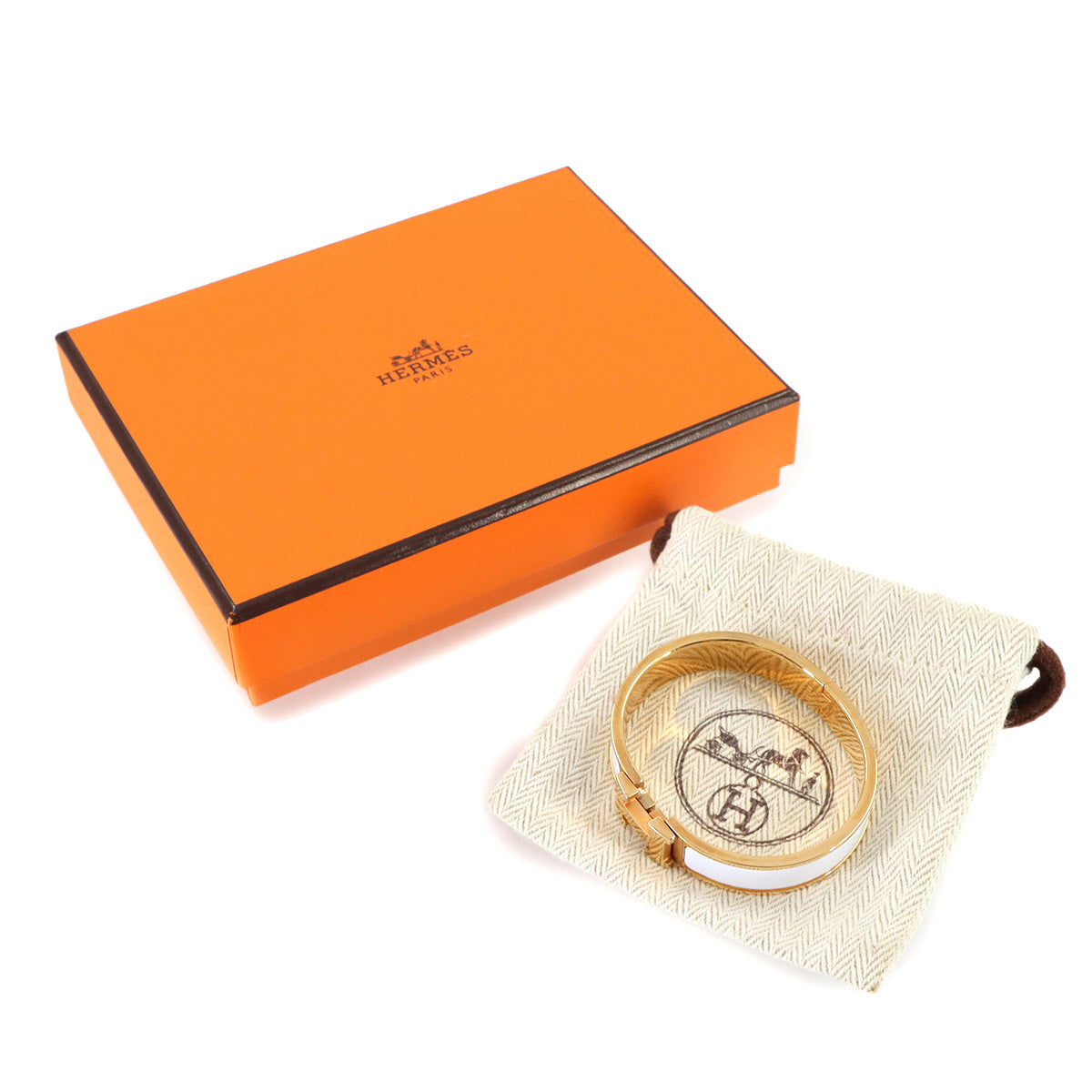 Clic Clac PM Bangle Blanc Gold White Accessory