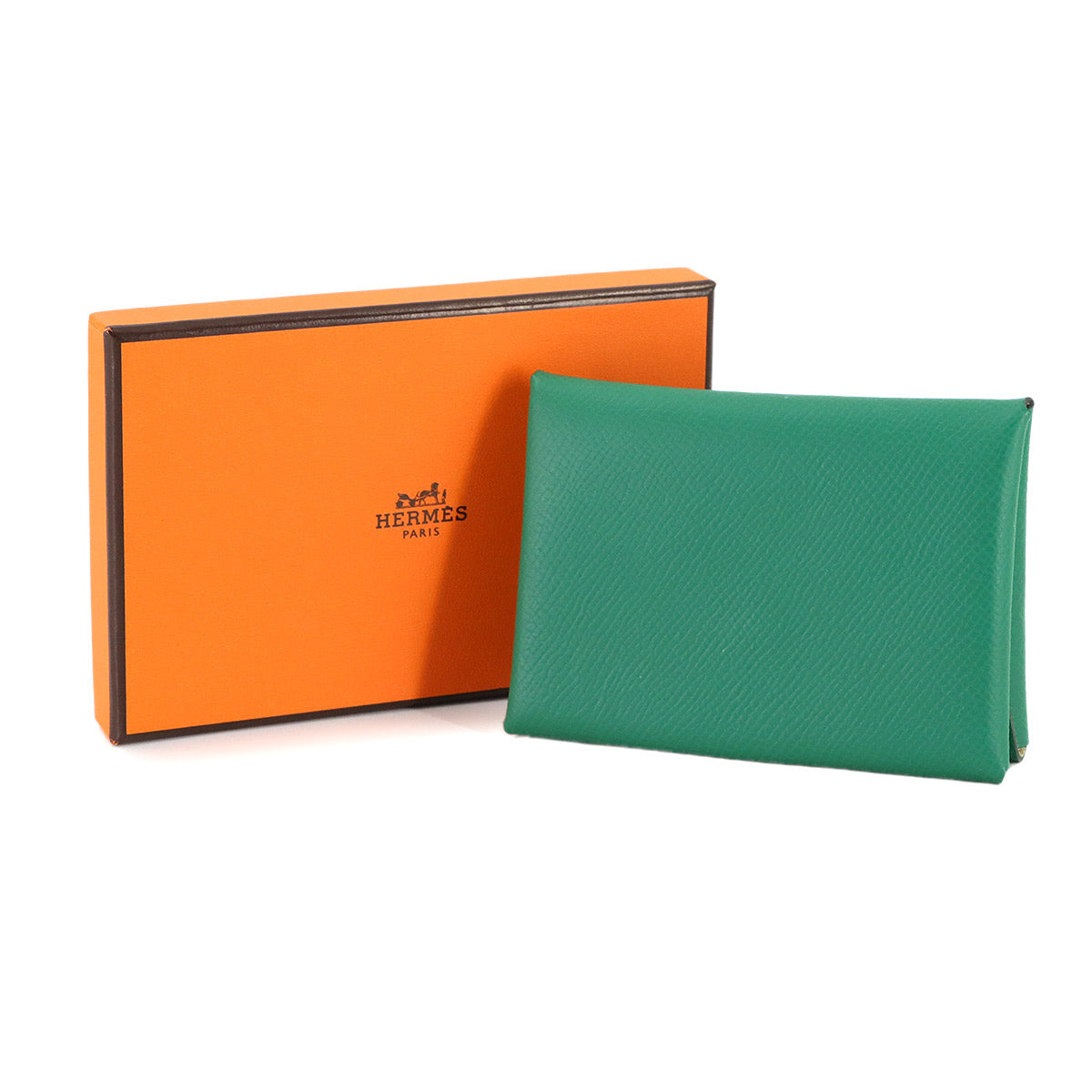 Calvi Duo Verso Card Case Epsom Vert Vertigo Jaune Milton