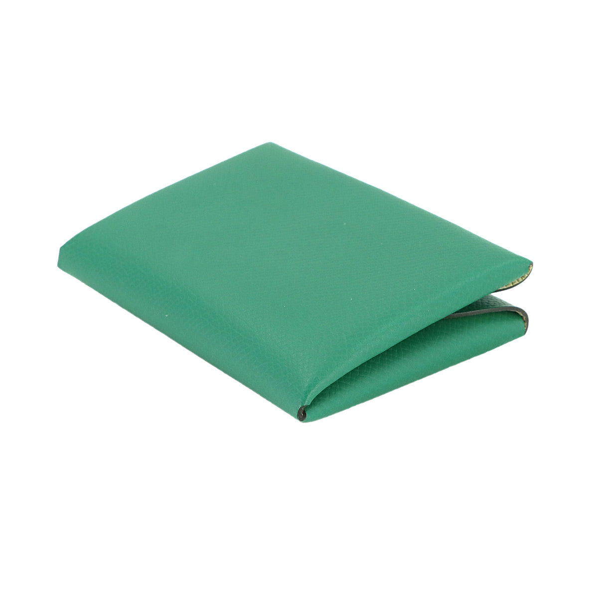 Calvi Duo Verso Card Case Epsom Vert Vertigo Jaune Milton