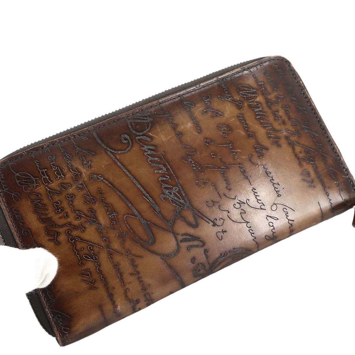Calligraphy Itauba Long Wallet Venezia Leather Brown