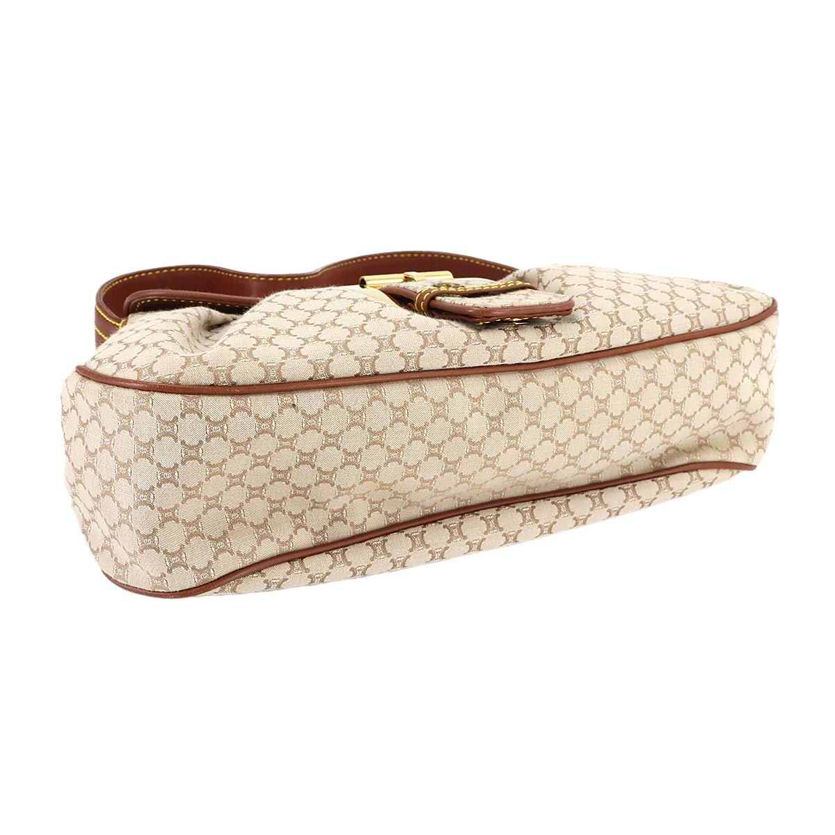 Macadam Hand Bag Canvas Leather Beige Brown Purse Vintage