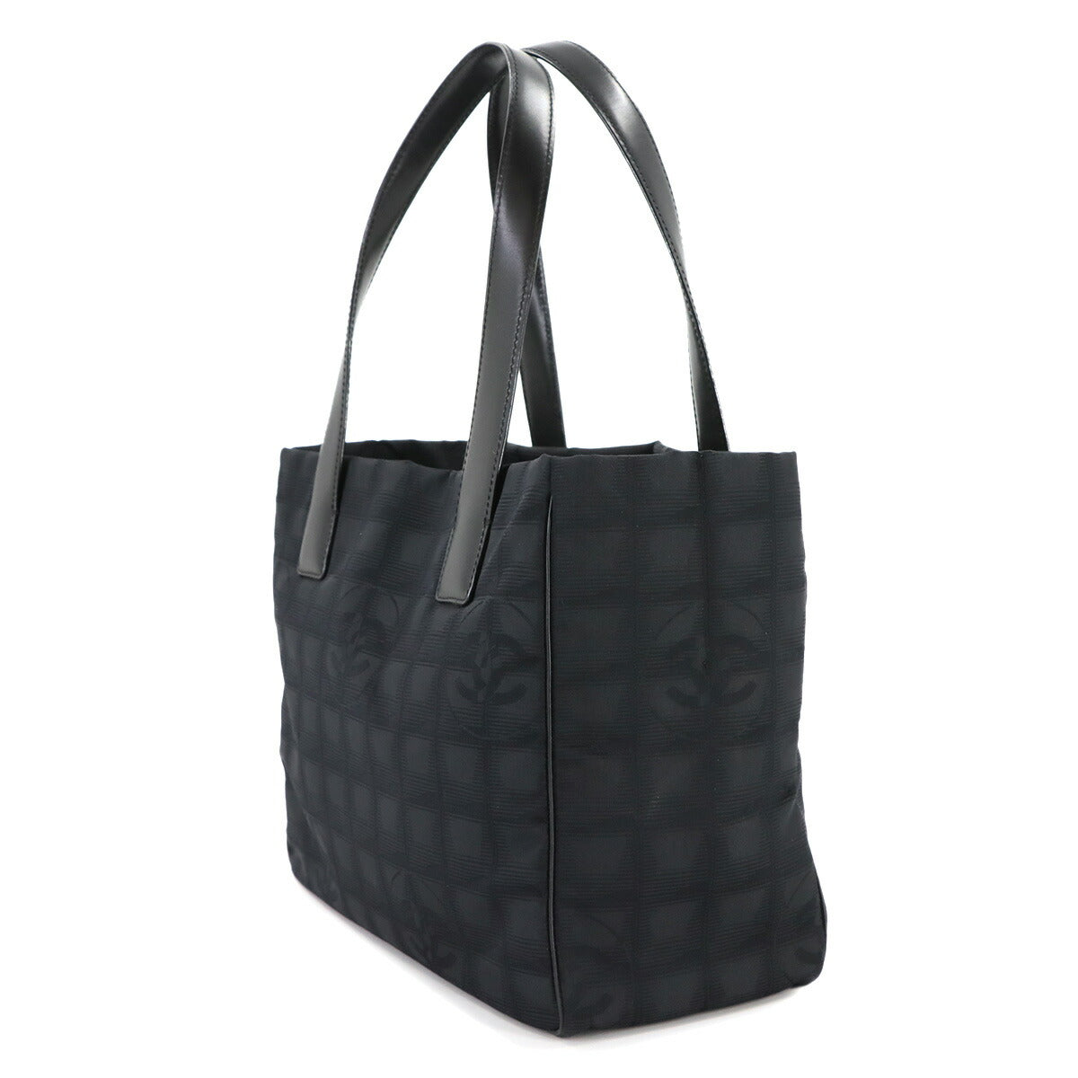 New Travel Line Tote PM Bag Nylon Jacquard Leather Black A20457