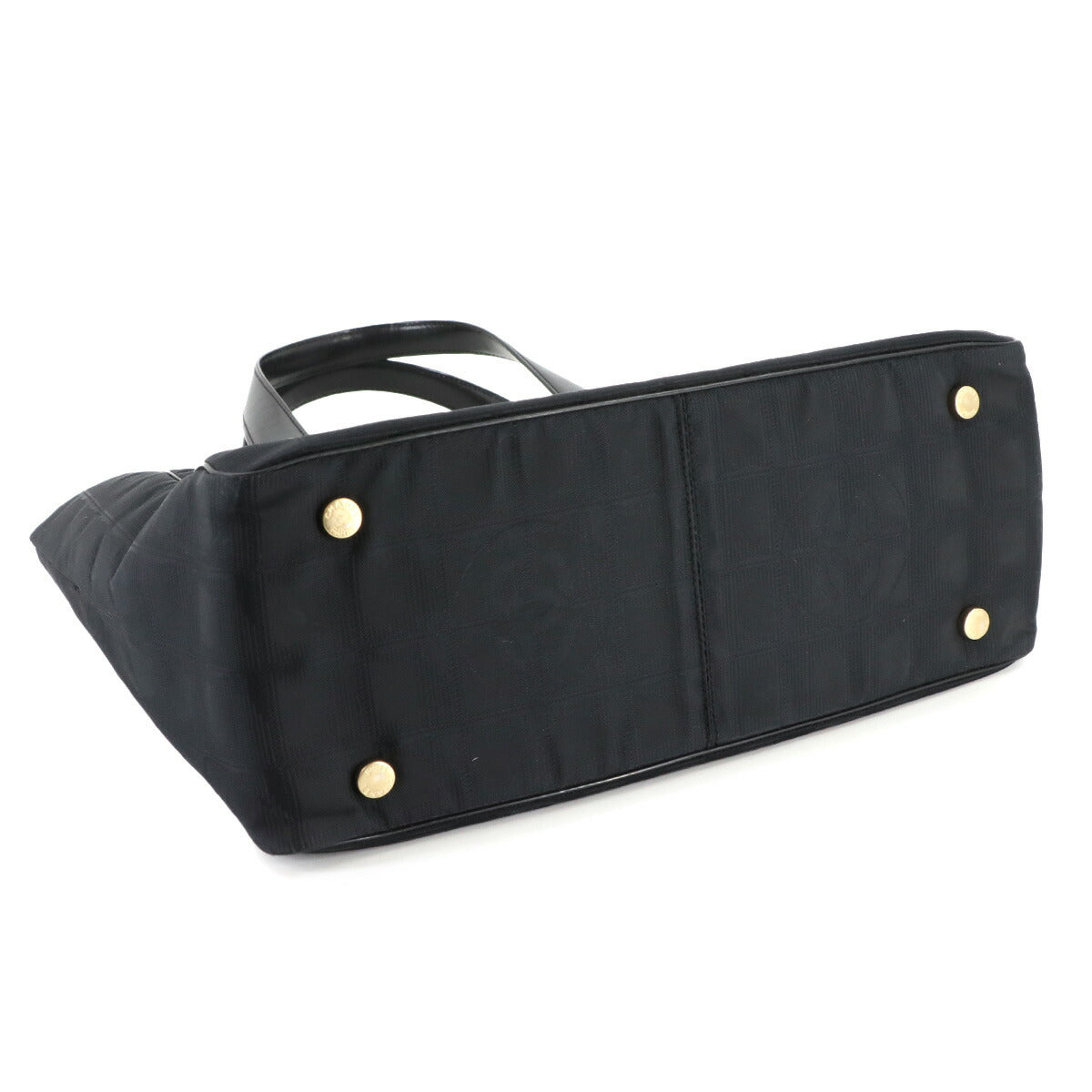 New Travel Line Tote PM Bag Nylon Jacquard Leather Black A20457