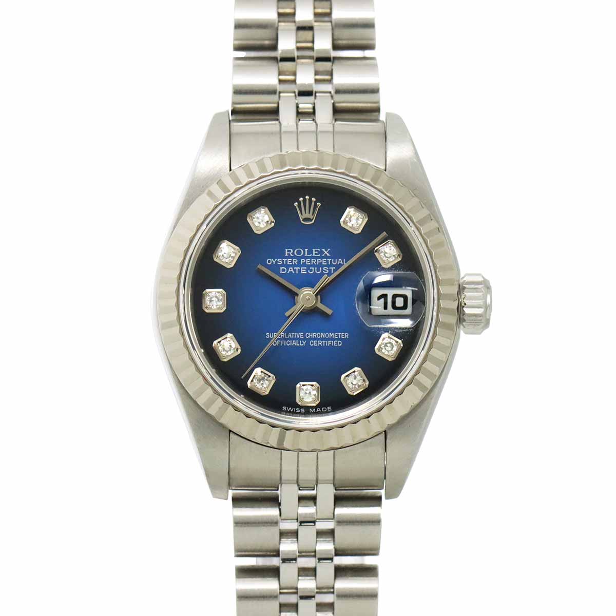 Datejust 79174G Serial F Diamond 750 WG Automatic Blue Dial