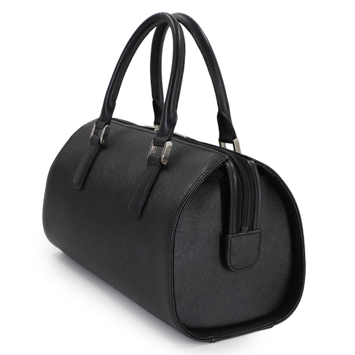 Hand Bag Leather Black Plaid Purse