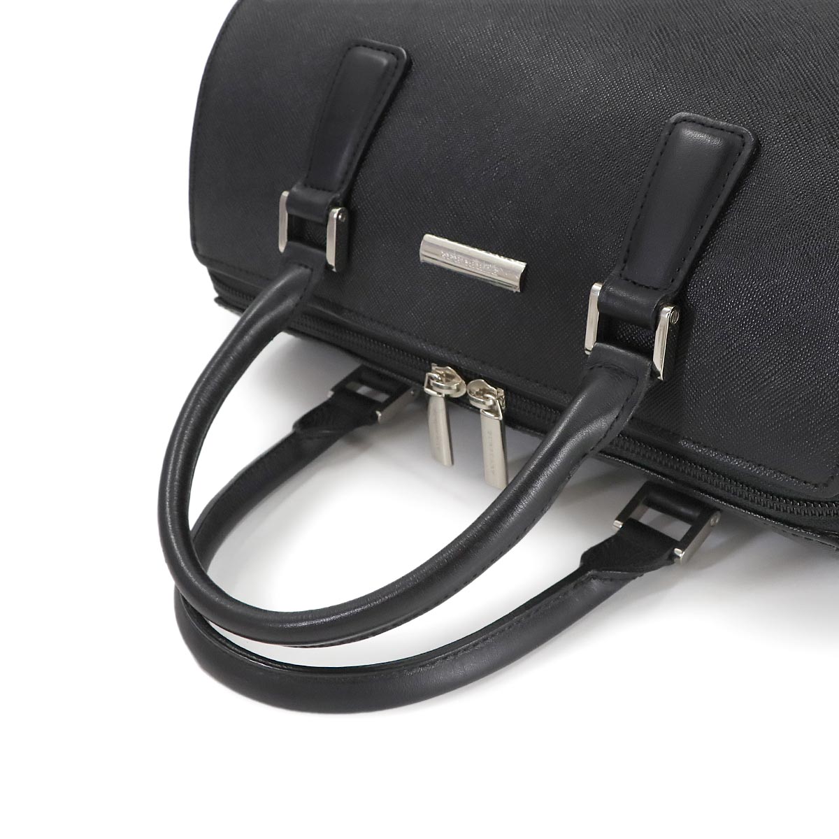 Hand Bag Leather Black Plaid Purse