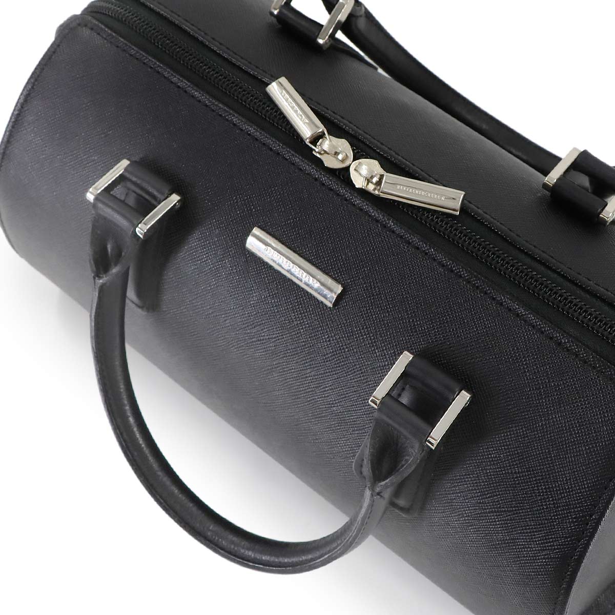 Hand Bag Leather Black Plaid Purse