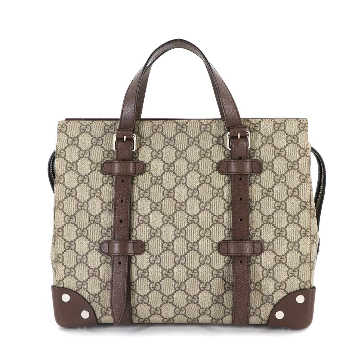 GG Supreme Tote Bag Beige Brown Leather 643814 Purse