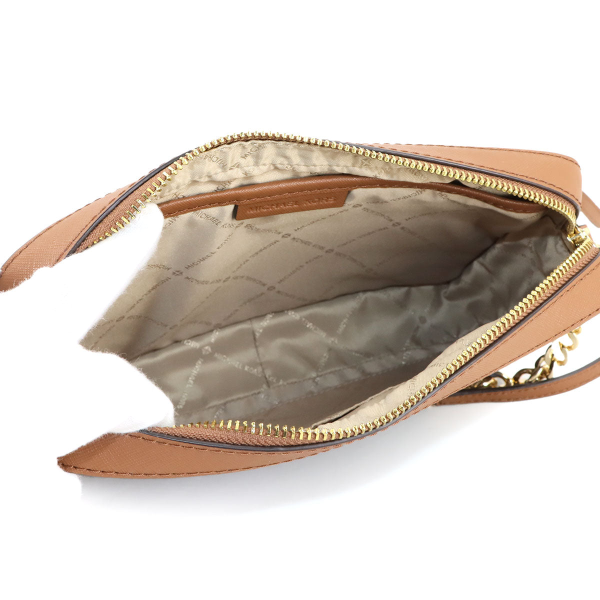 Chain Shoulder Bag PVC Leather Brown Purse