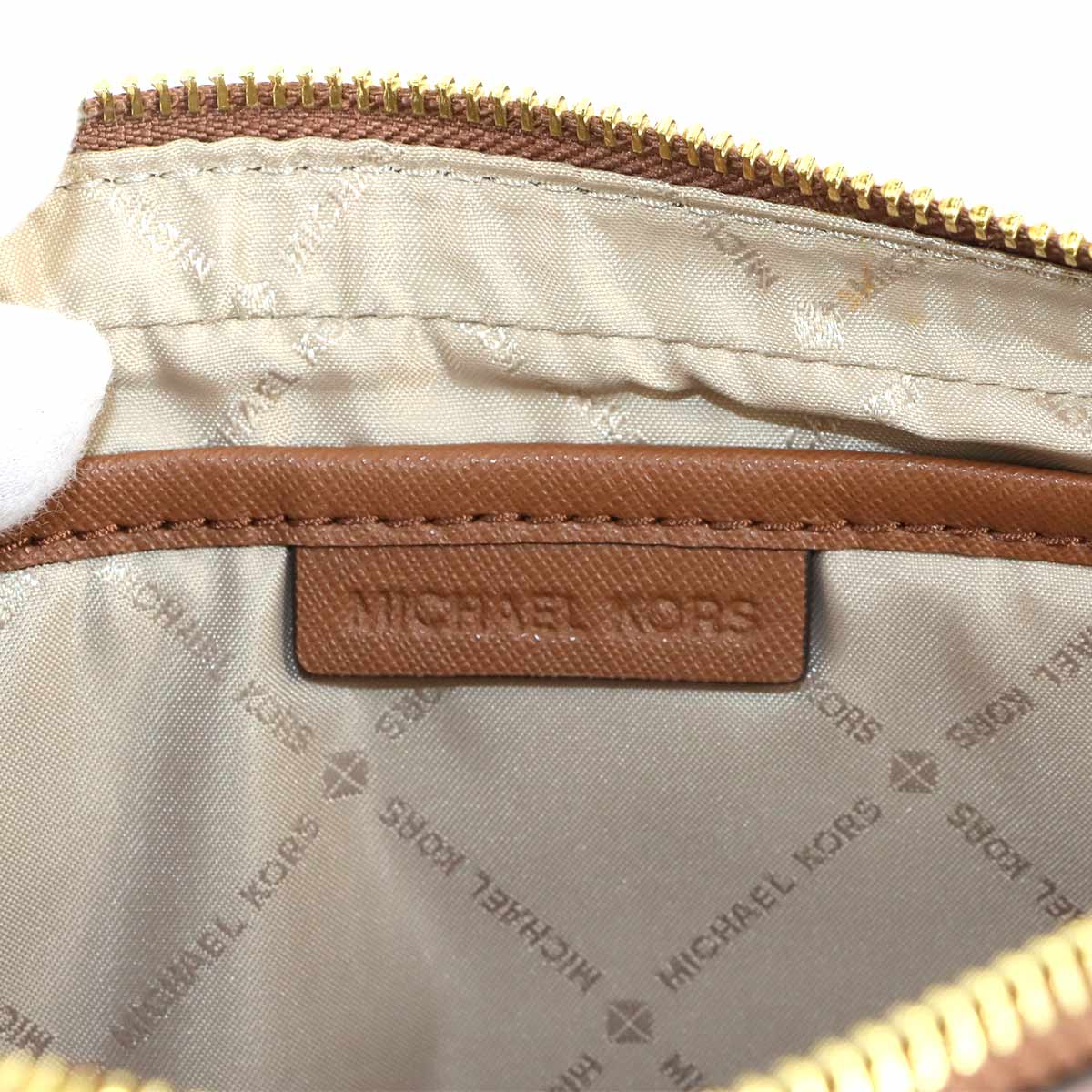 Chain Shoulder Bag PVC Leather Brown Purse