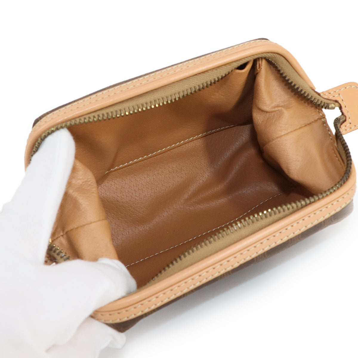 Macadam Pouch PVC Leather Brown Vintage Purse