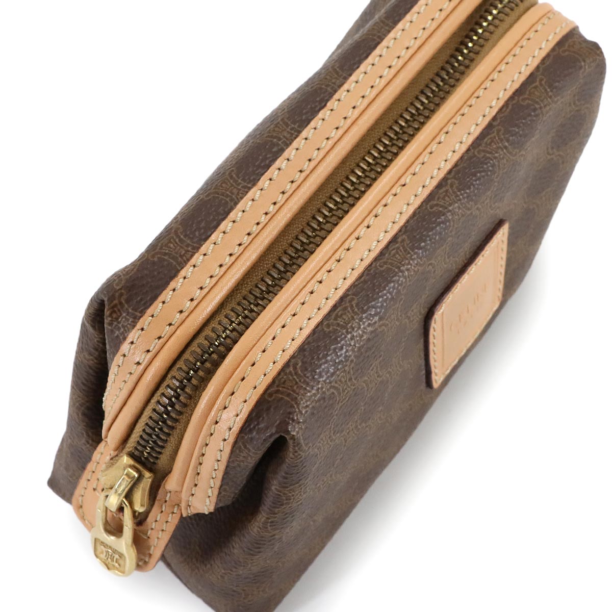 Macadam Pouch PVC Leather Brown Vintage Purse