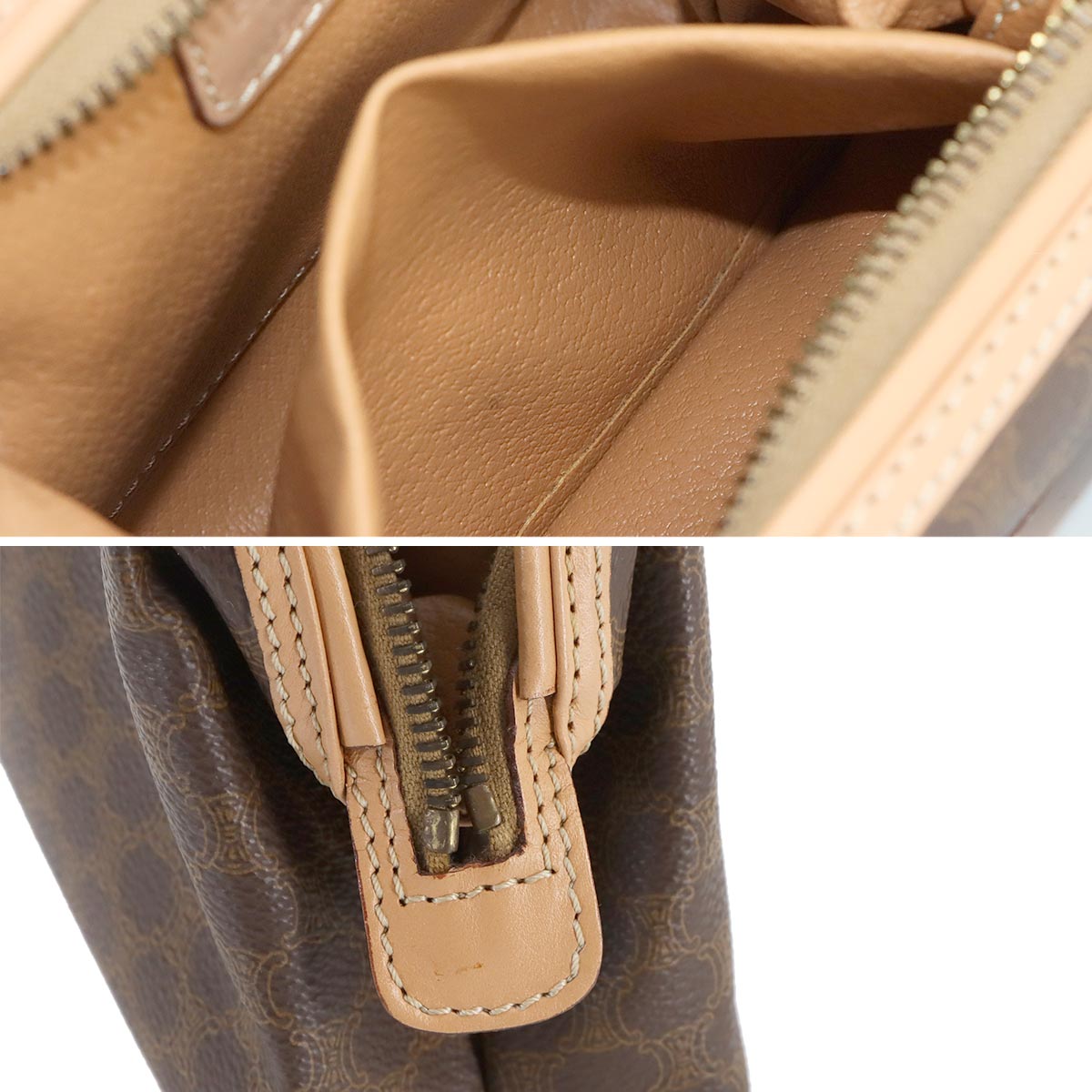 Macadam Pouch PVC Leather Brown Vintage Purse