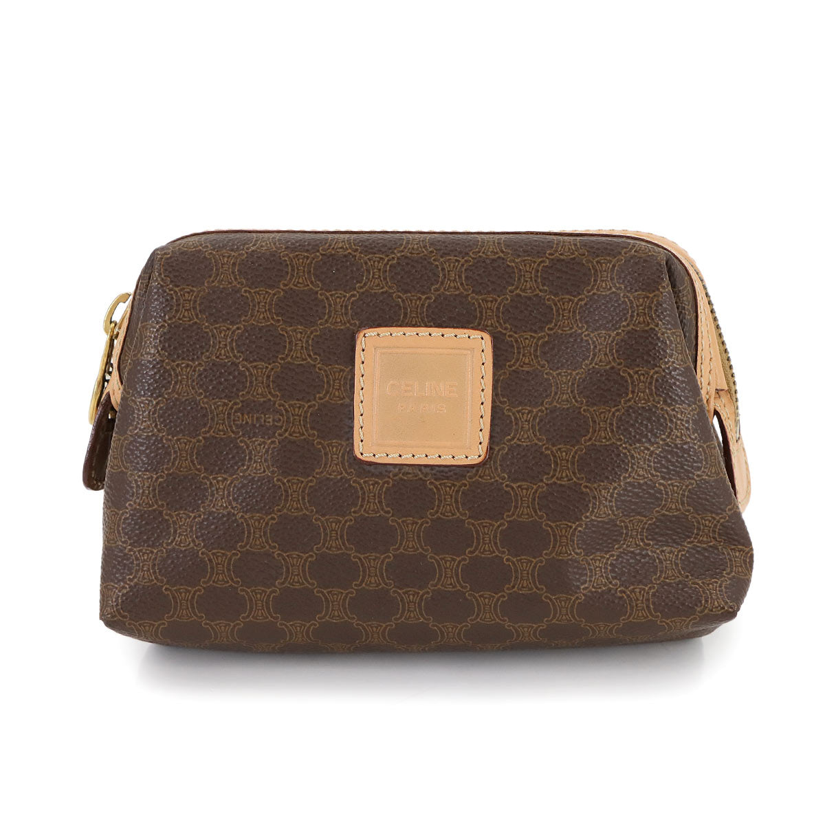 Macadam Pouch PVC Leather Brown Vintage Purse