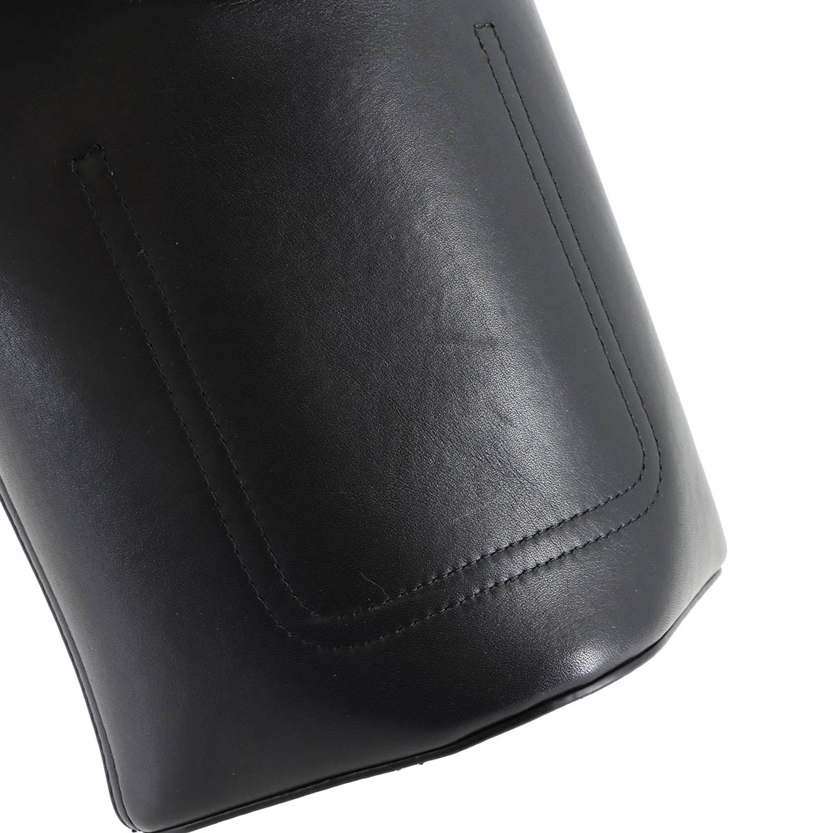 Pebble Bucket Bag Mini Hand Shoulder Bag Leather Black Purse