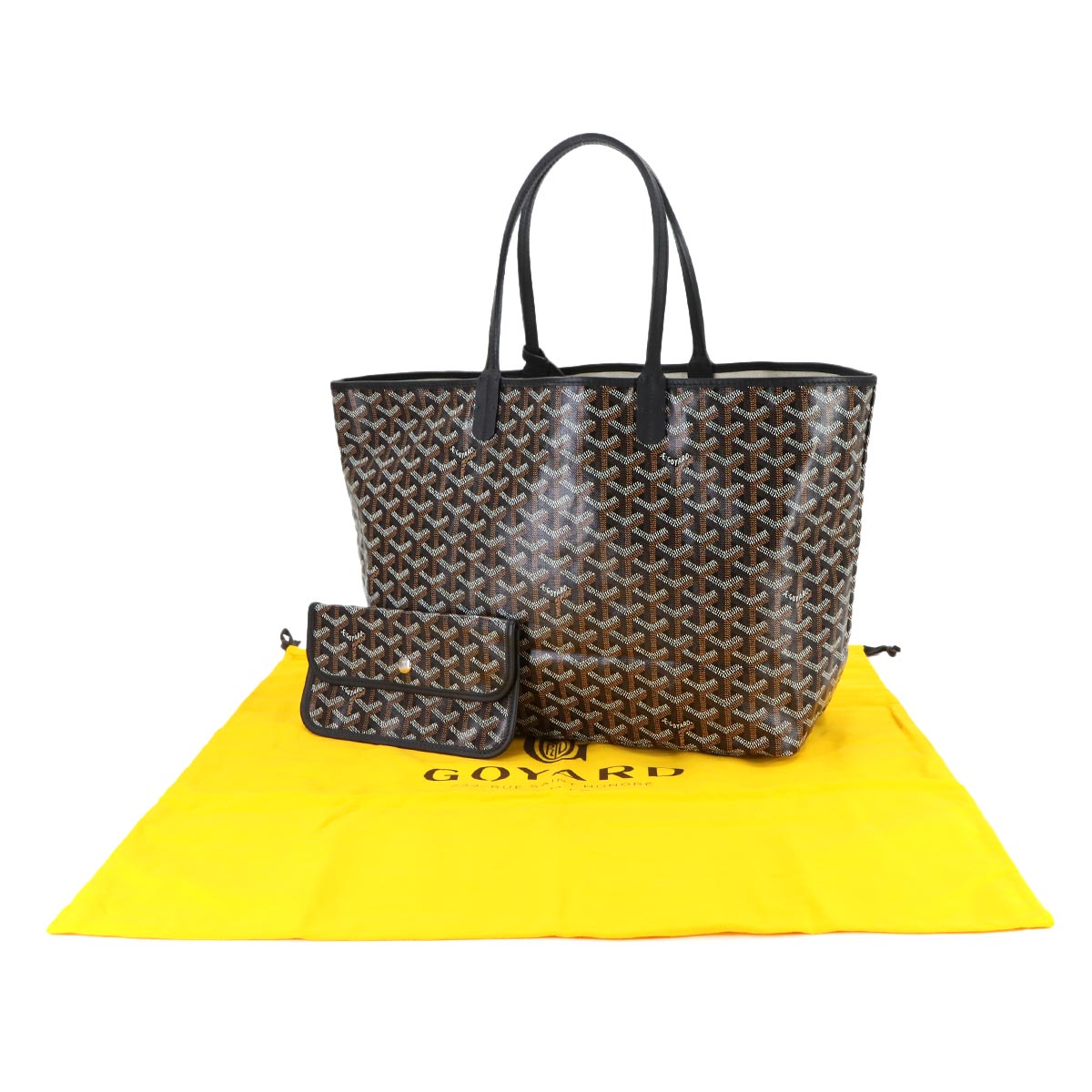 Saint Louis PM Tote Bag PVC Leather Black Herringbone Unisex