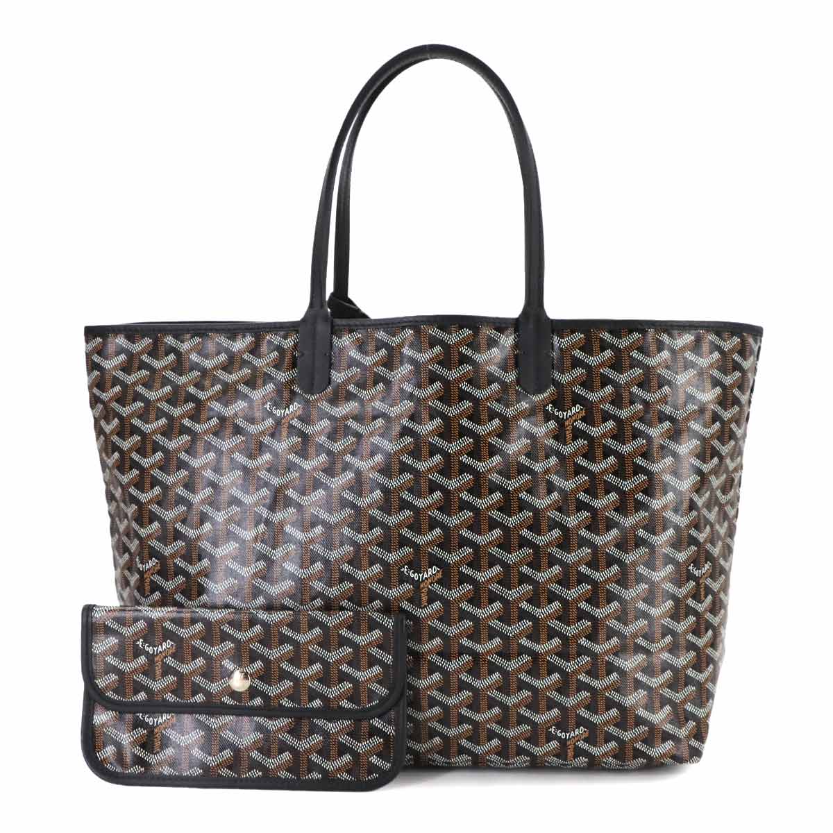 Saint Louis PM Tote Bag PVC Leather Black Herringbone Unisex