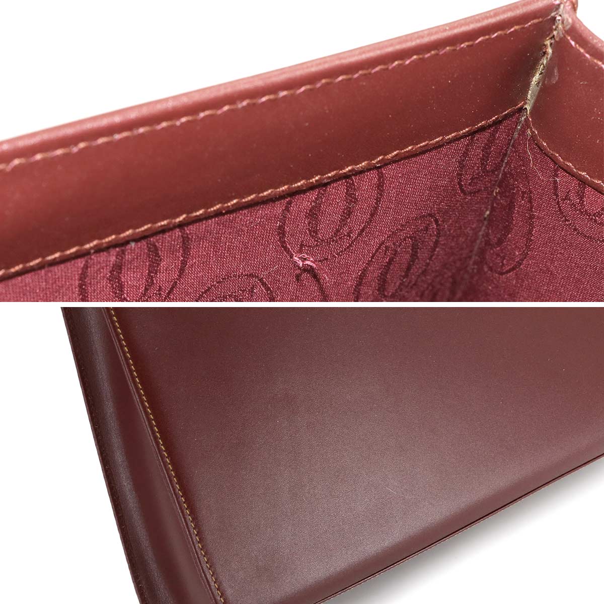 Must Line Hand Bag Leather Bordeaux Purse