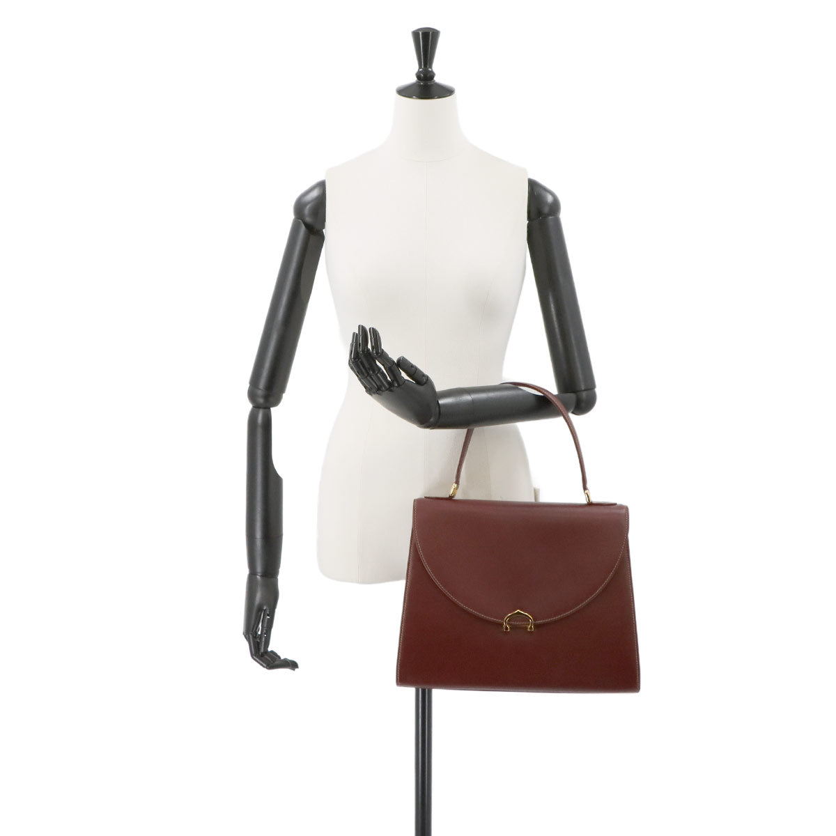 Must Line Hand Bag Leather Bordeaux Purse