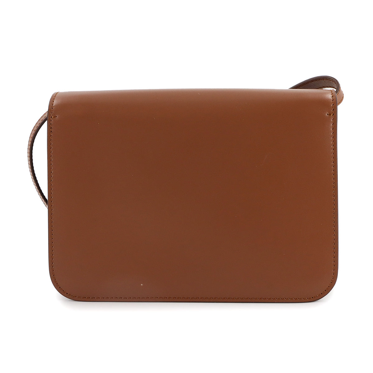 Small TB Shoulder Bag Leather Brown Purse