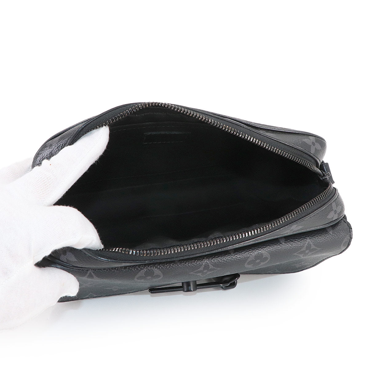 Monogram Eclipse Steamer Shoulder Bag Black M46795