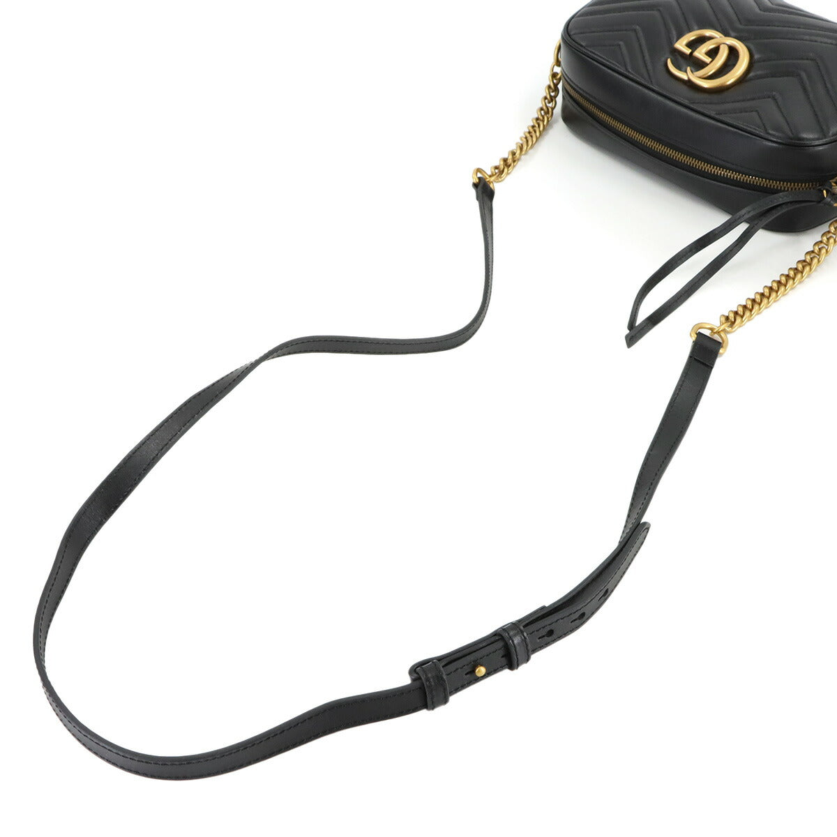 GG Marmont Chain Shoulder Bag Leather Black 447632 Purse