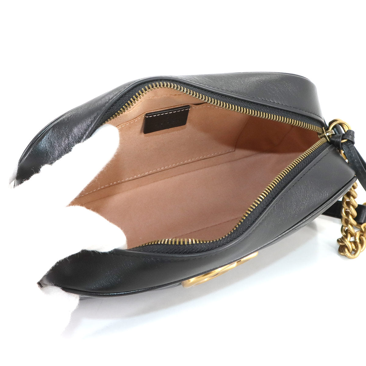 GG Marmont Chain Shoulder Bag Leather Black 447632 Purse