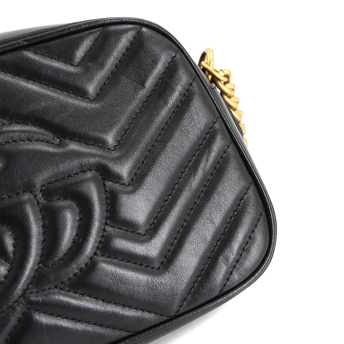 GG Marmont Chain Shoulder Bag Leather Black 447632 Purse